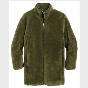 J. Crew zip-up Teddy Coat Jacket Green